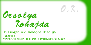 orsolya kohajda business card